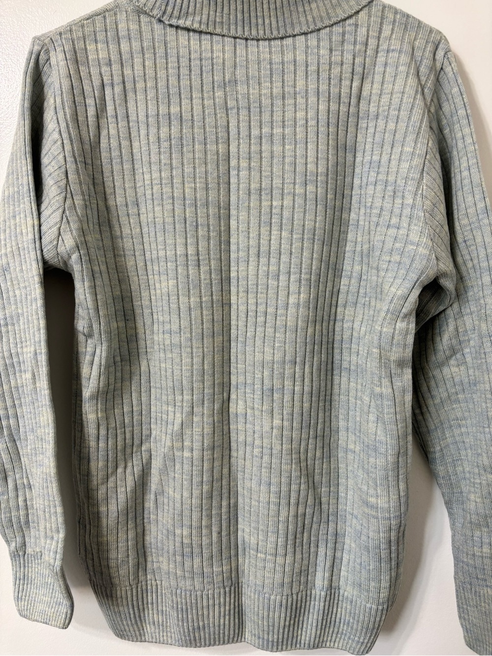 Vintage Style Light Blue Ribbed Knit Turtleneck Pullover Sweater